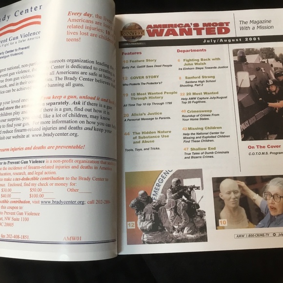 America’s Most Wanted  Magazine July/August 2001:John Walsh - Picture 8 of 8